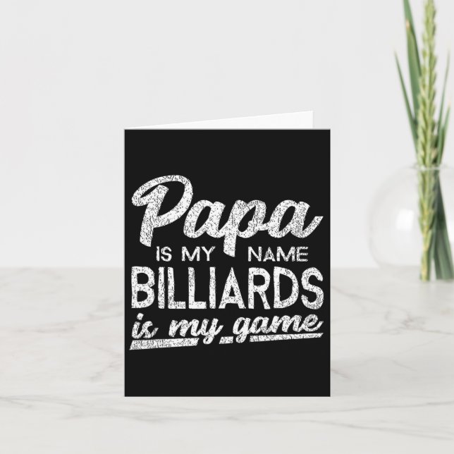 Funny Billiards Papa Gift  Card (Front)