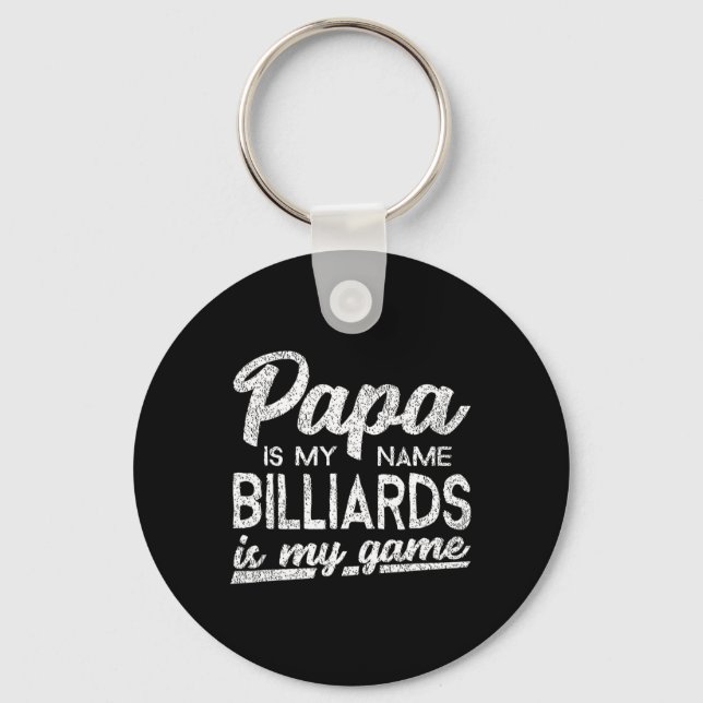 Funny Billiards Papa Gift  Keychain (Front)