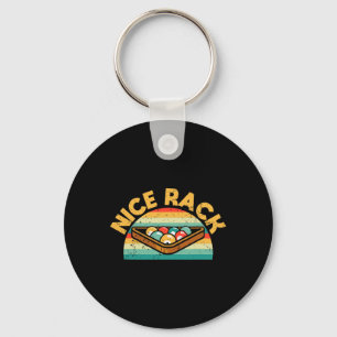 Funny Billiards Player Nice Rack Vintage Pool Bill Keychain
