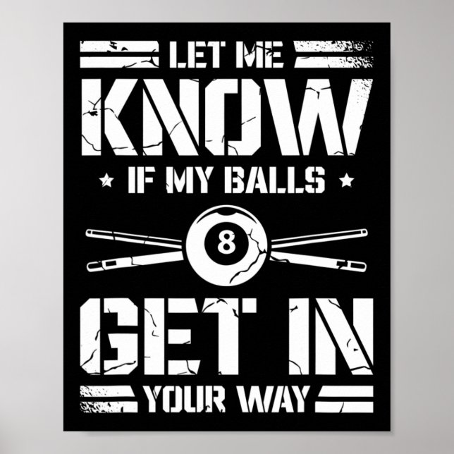 Funny Billiards Player Snooker Billiard Pool Playe Poster (Front)