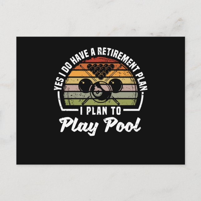 Funny billiards player Yes, I have a pension Postcard (Front)