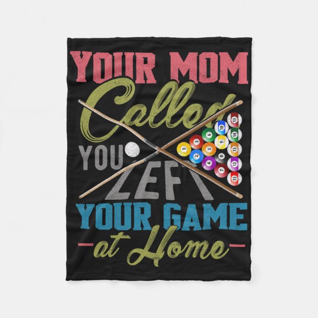 Funny Billiards Pool Cue Shirt Funny Pool Billiard Fleece Blanket (Front)