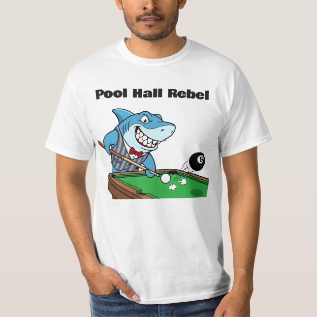 Funny Billiards Pool Hall Rebel T-Shirt (Front)