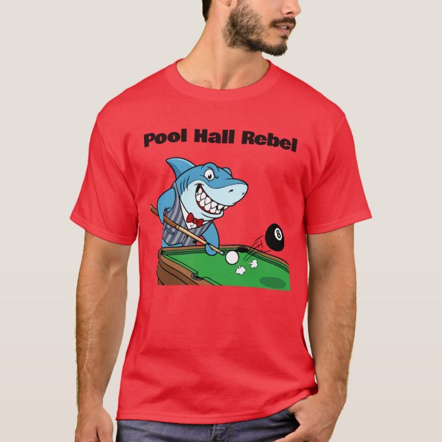Funny Billiards Pool Hall Rebel T-Shirt (Front)