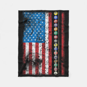 Funny Billiards Pool Hall Snooker Vintage American Fleece Blanket