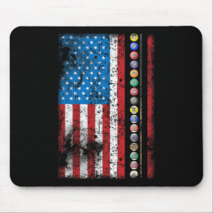 Funny Billiards Pool Hall Snooker Vintage American Mouse Pad