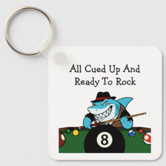 Funny Billiards Pool Hall Theme Keychain
