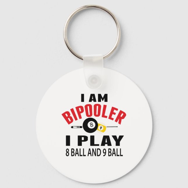 Funny Billiards Pool Player Gift I Play Pool Billi Keychain (Front)
