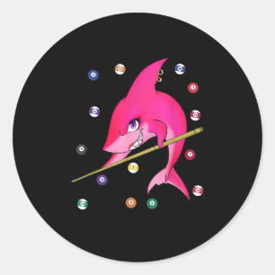 Funny Billiards Pool Shark Female Classic Round Sticker