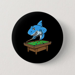Funny Billiards Pool Shark Hall Snooker Joke Billi Button
