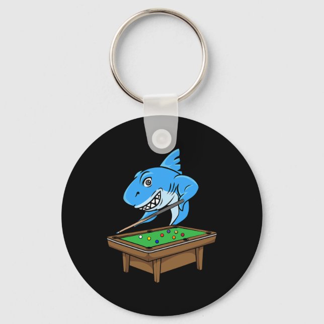 Funny Billiards Pool Shark Hall Snooker Joke Billi Keychain (Front)