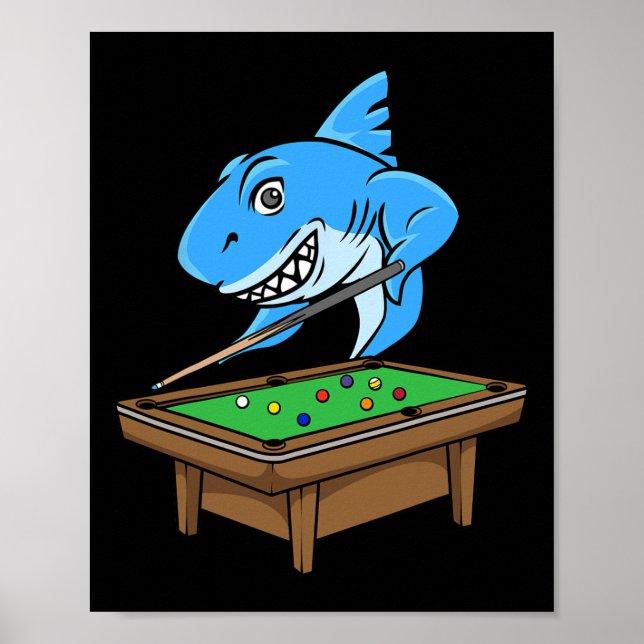 Funny Billiards Pool Shark Hall Snooker Joke Billi Poster (Front)