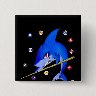 Funny Billiards Pool Shark Male Button