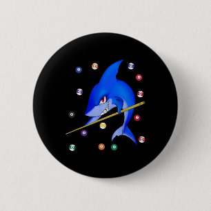 Funny Billiards Pool Shark Male Button