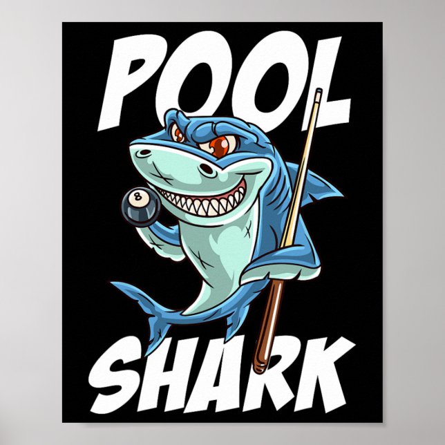 Funny Billiards Pool Shark Snooker Hall Joke Billi Poster (Front)
