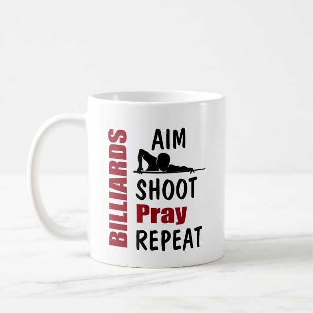 Funny Billiards Pool Table Aiming Joke Coffee Mug (Left)