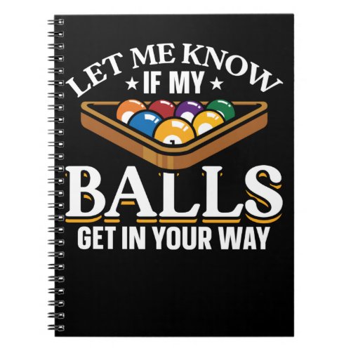 Funny Billiards Quotes Pool Players Notebook