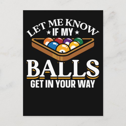 Funny Billiards Quotes Pool Players Postcard
