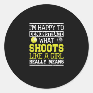 Funny billiards snooker I am happy Classic Round Sticker
