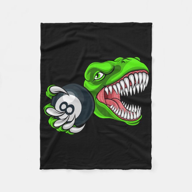 Funny Billiards T-rex Art Billiards Playing Pool P Fleece Blanket (Front)