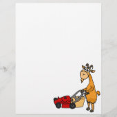 Funny Billy Goat Pushing Lawn Mower Cartoon (Front)