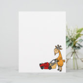 Funny Billy Goat Pushing Lawn Mower Cartoon (Standing Front)