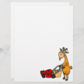 Funny Billy Goat Pushing Lawn Mower Cartoon (Front/Back)
