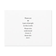 Funny Binary Math Computing Joke Gift Postcard