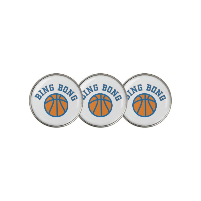 Funny Bing Bong NYC Basketball Subway Chant Golf Ball Marker (3 Up)