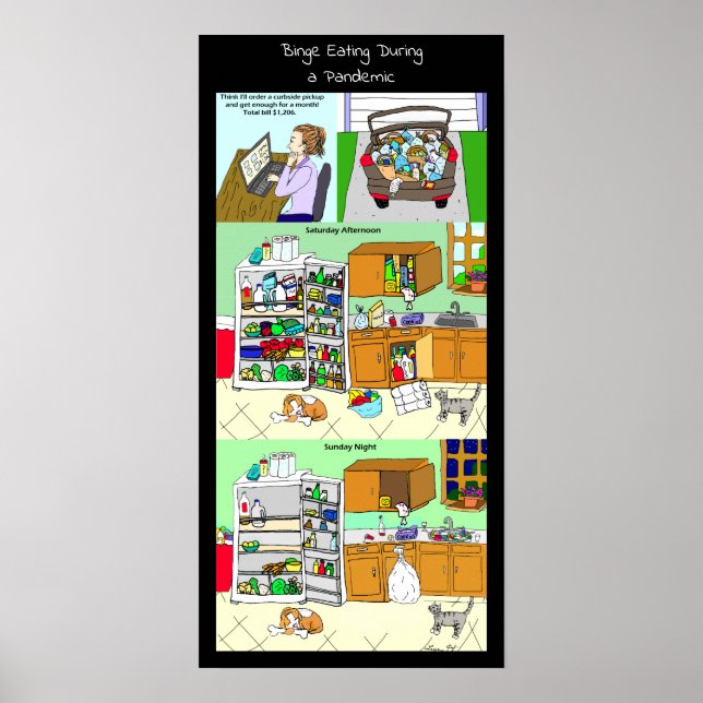 Funny Binge Eating During a Pandemic Poster (Front)