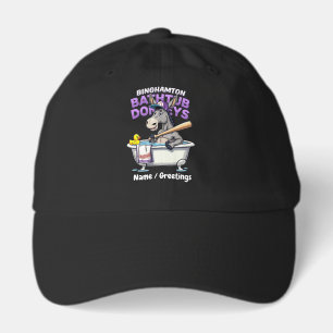 Funny Binghamton Baseball Bathtub Donkey Vintage Hat