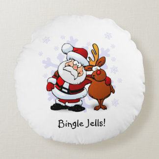 Funny Bingle Jells Holiday Round Pillow