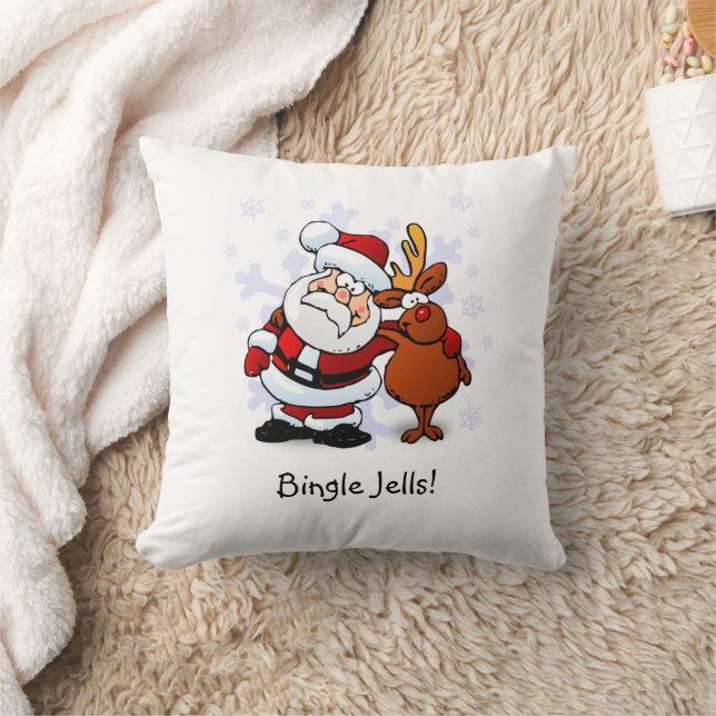 Funny Bingle Jells Holiday Throw Pillow (Blanket)