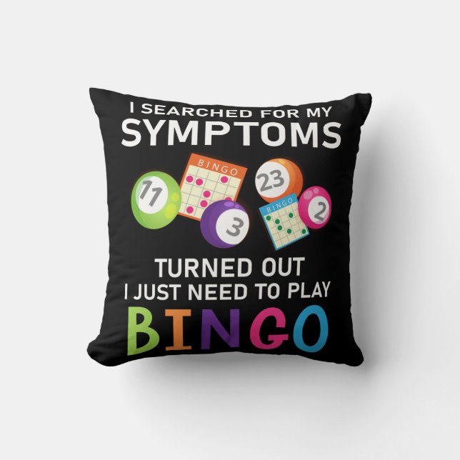 Funny Bingo Ball Bingo Gamer Throw Pillow (Front)