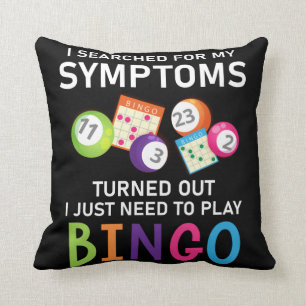 Funny Bingo Ball Bingo Gamer Throw Pillow