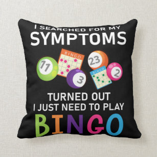 Funny Bingo Ball Bingo Gamer Throw Pillow