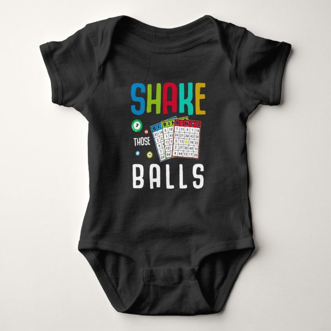 Funny Bingo Ball Lover and Gambling Fan Humor Baby Bodysuit (Front)