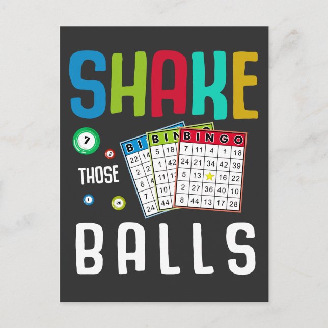 Funny Bingo Ball Lover and Gambling Fan Humor Postcard (Front)
