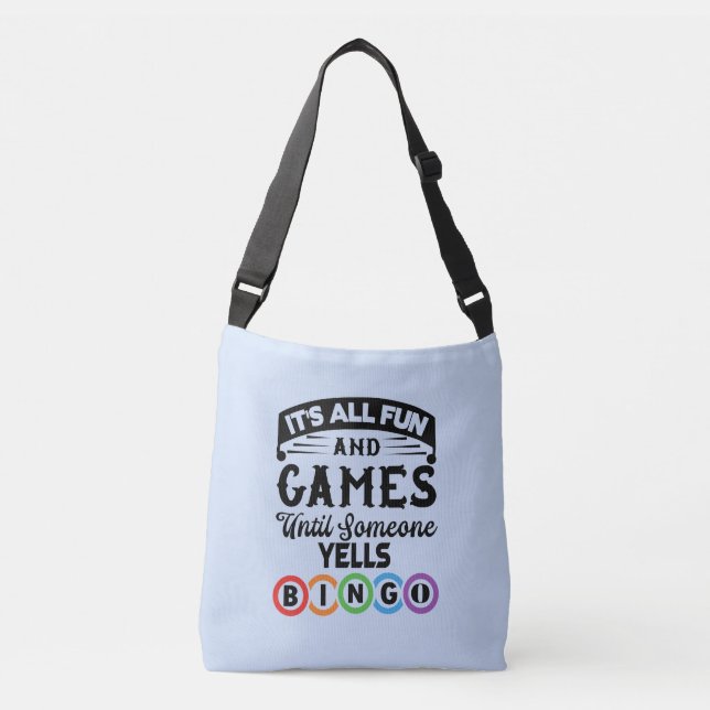 funny Bingo gambling word art Crossbody Bag (Front)