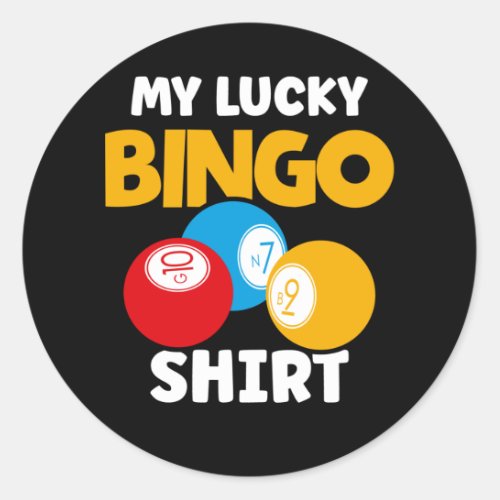 Funny Bingo Gamer Lucky Bingo Classic Round Sticker