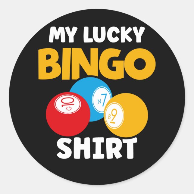 Funny Bingo Gamer Lucky Bingo Classic Round Sticker (Front)