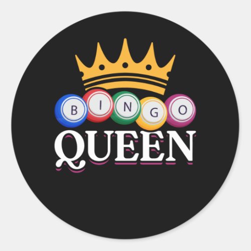 Funny Bingo Girl Bingo Balls Queen Women Classic Round Sticker