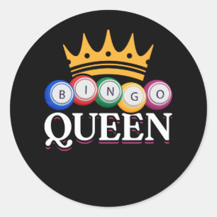 Funny Bingo Girl Bingo Balls Queen Women Classic Round Sticker