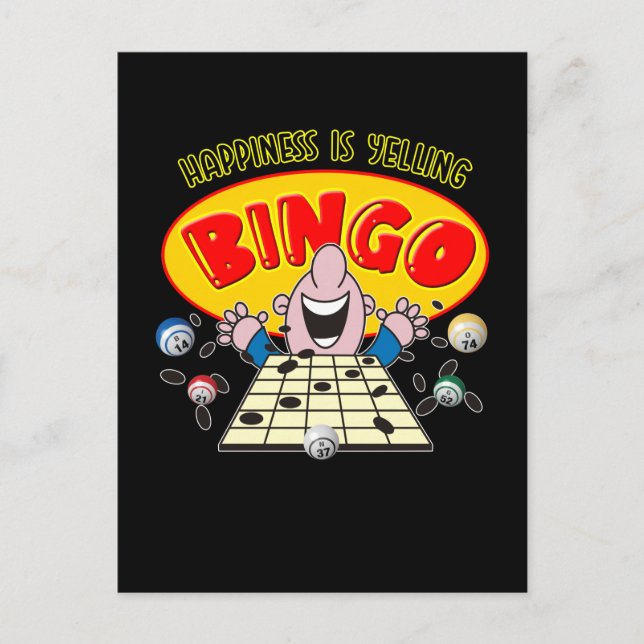 Funny Bingo Grandma Grandpa Bingo Gambling Postcard (Front)