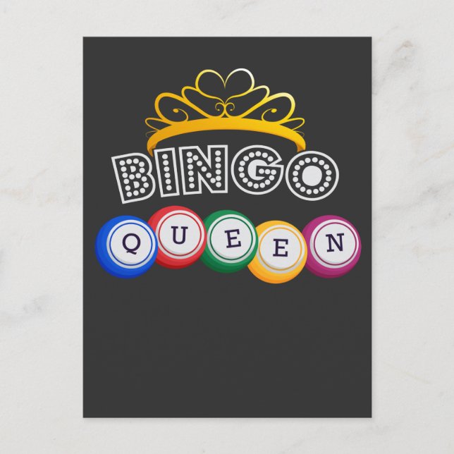 Funny Bingo Player Queen Granny Gambler Humor Postcard (Front)