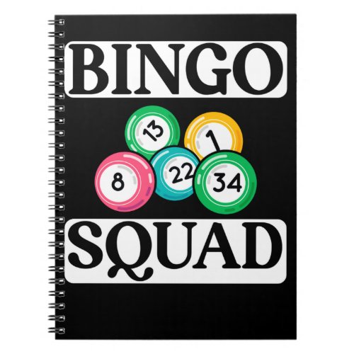 Funny Bingo Squad Saying Bingo Notebook