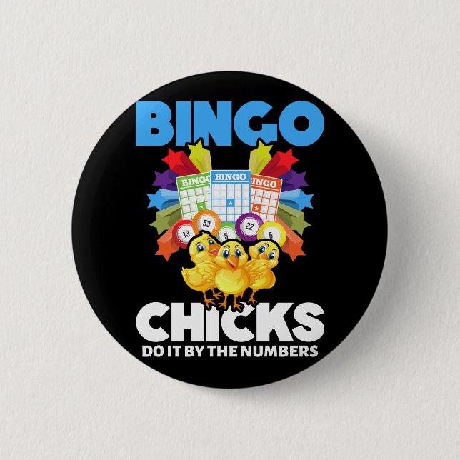 Funny Bingo Women Bingo Player Girls Button (Front)