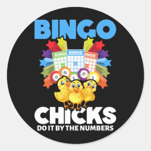 Funny Bingo Women Bingo Player Girls Classic Round Sticker