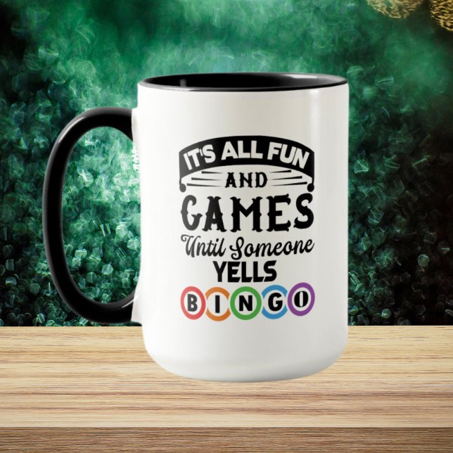 funny Bingo word art add monogram Mug (Creator Uploaded)