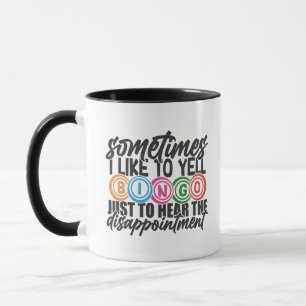 Funny Bingo yelling word art Mug